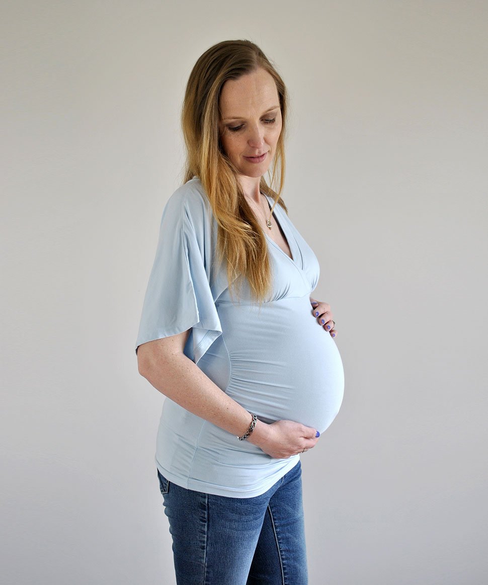 Meg Kimono 3/4 Sleeve Top in Blue