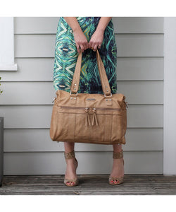 Vanchi Indie Carry All Nappy Bag Caramel