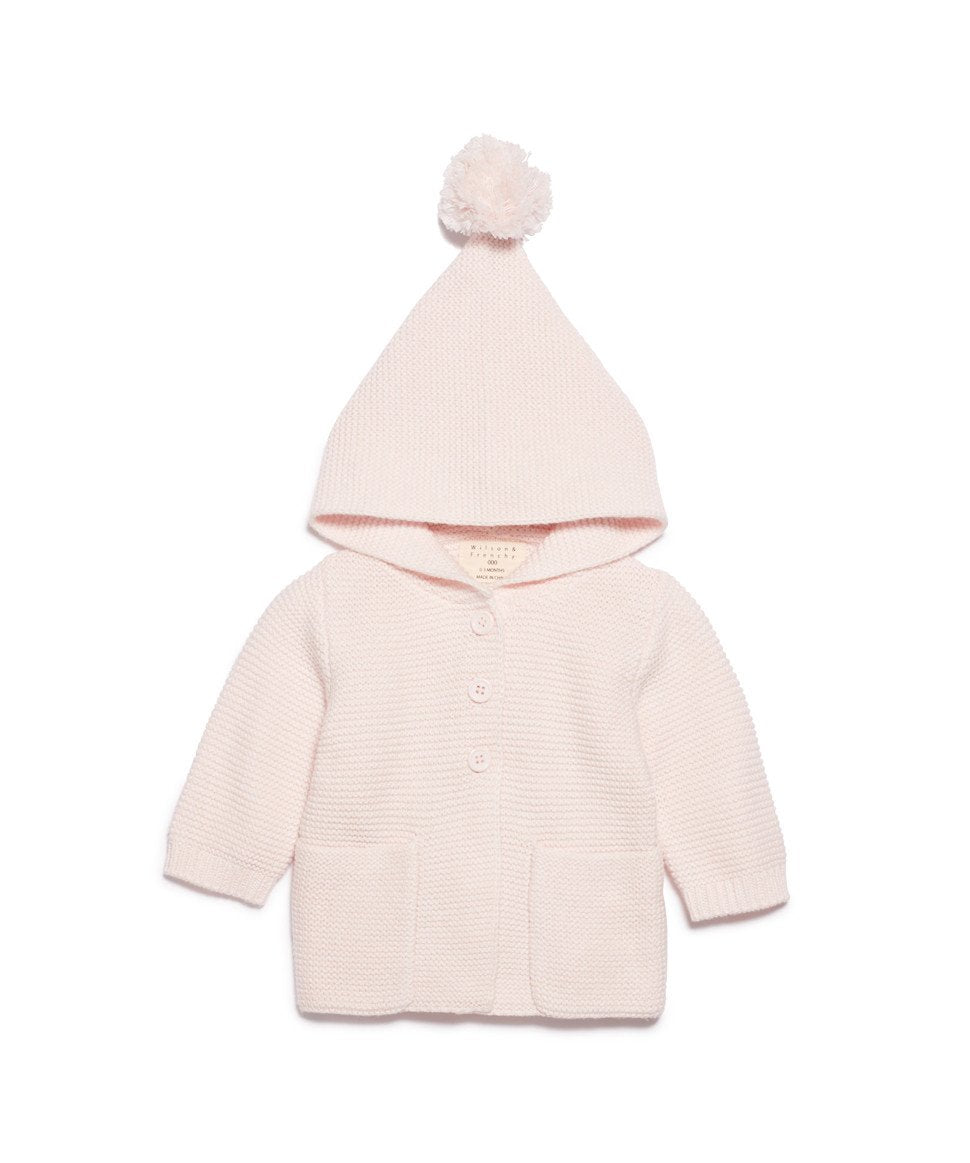 Cashmere Pink Knitted Jacket with Hood