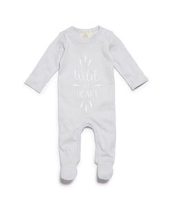 Wild at heart Baby Growsuit with Feet Blue
