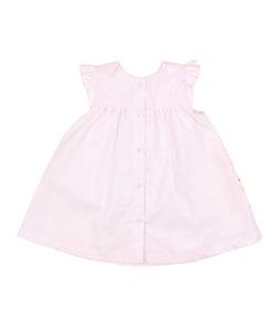Sage Frill Sleeve Flower Dress - Angel Pink