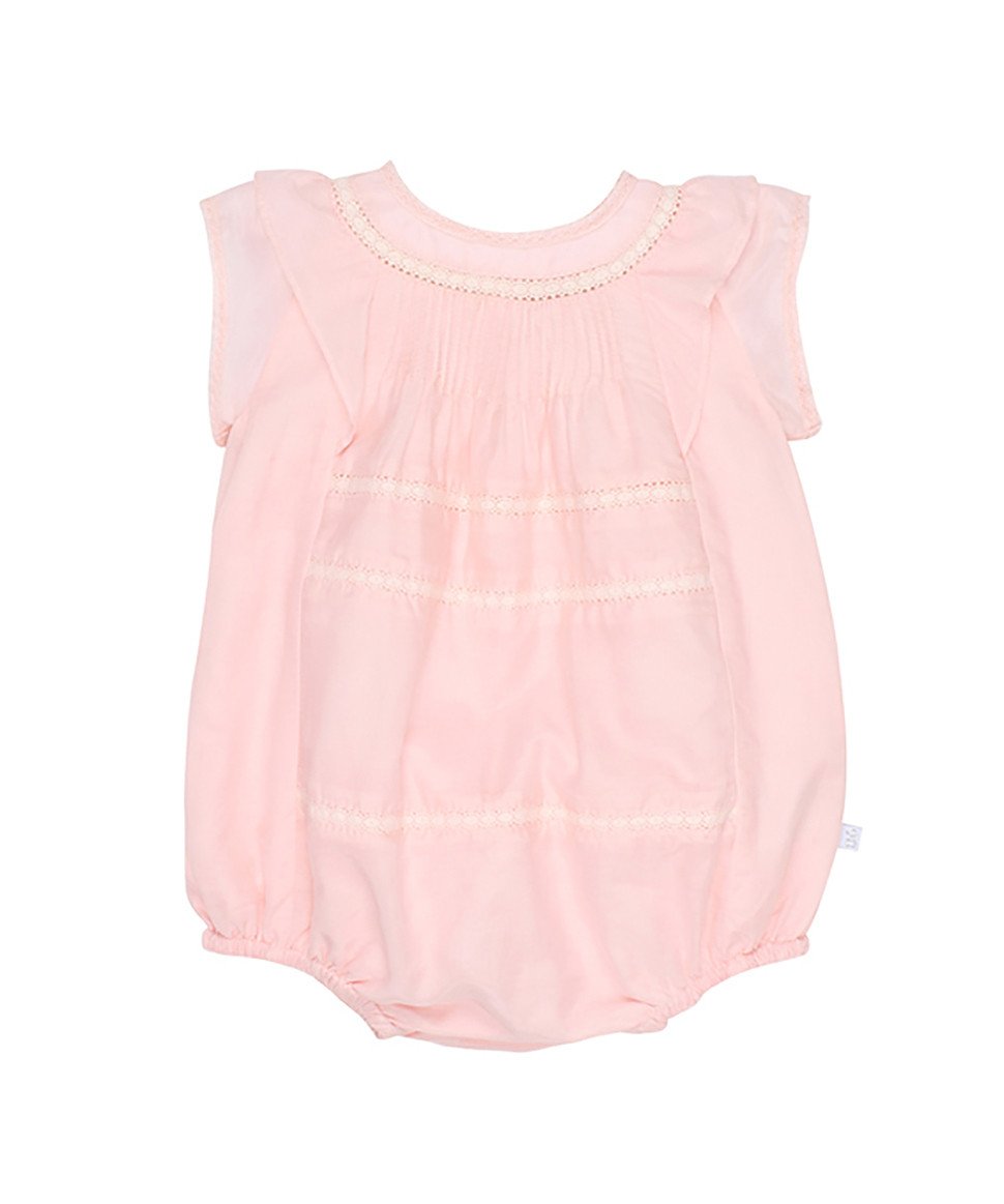 Short Sleeve Romper with Pin Tucks