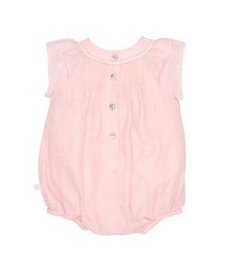 Short Sleeve Romper with Pin Tucks