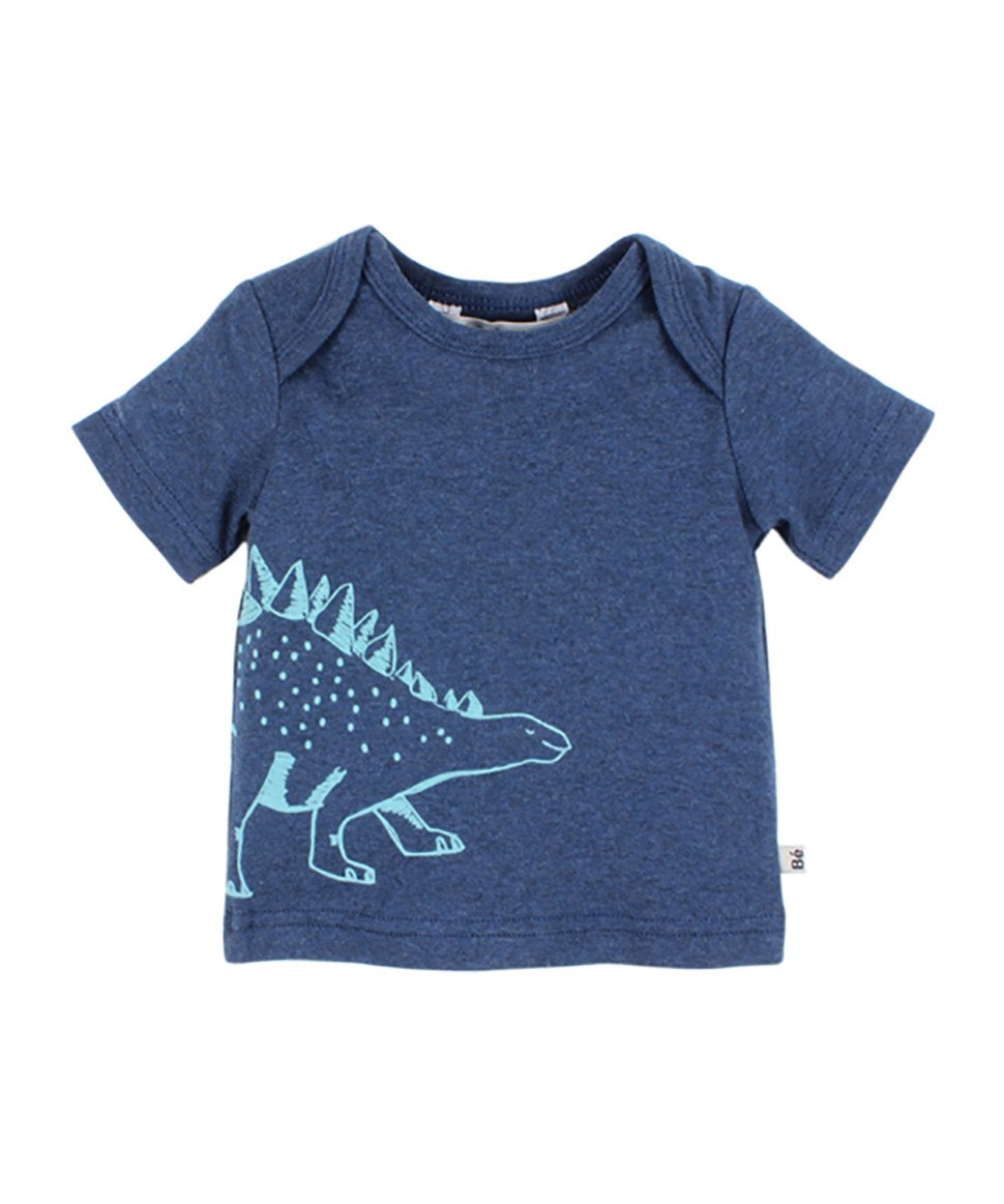 Liam Short Sleeve Dino Tee in Indigo Marle