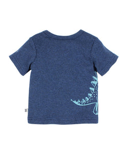 Liam Short Sleeve Dino Tee in Indigo Marle