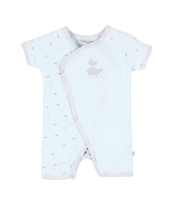 Avery Whales Short Sleeve Romper