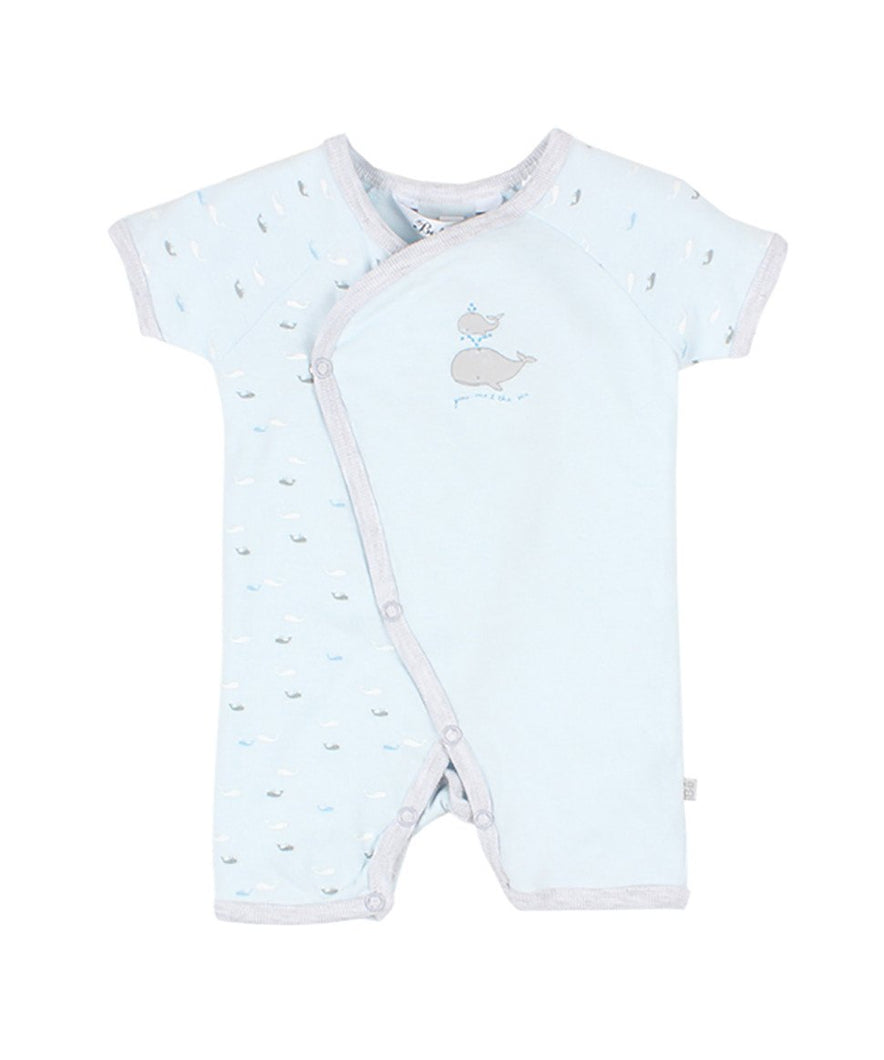 Avery Whales Short Sleeve Romper