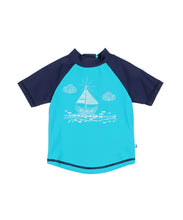 Jay Short Sleeve Zip Back Rash Vest with Boat Print