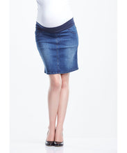 Band Denim Maternity Skirt