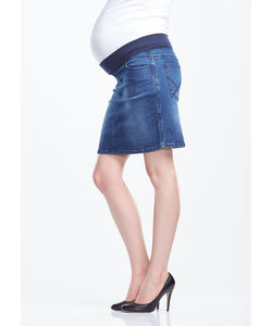 Band Denim Maternity Skirt