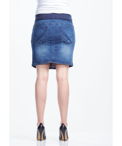 Band Denim Maternity Skirt