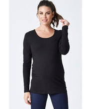 Basic Long Sleeve Maternity Tee Black