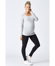 Basic Long Sleeve Maternity Tee Grey