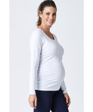 Basic Long Sleeve Maternity Tee White