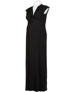 Maternity Occasion Knot Maxi Dress - Black