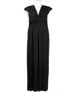 Maternity Occasion Knot Maxi Dress - Black