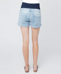 Denim Shorty Shorts in Light Wash