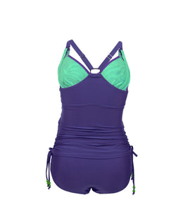 Nursing Swimwear Shake Tankini Set - Purple