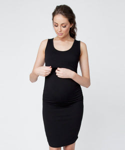 Sleeveless Nursing Tank Dress in Black
