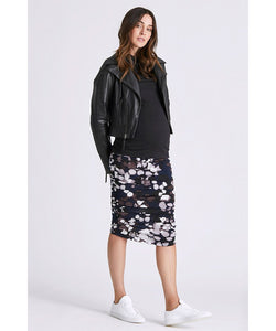 Aubree Printed Maternity Gather Skirt