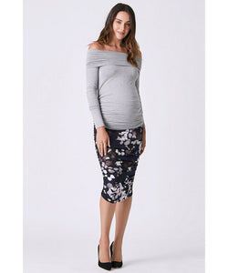 Aubree Printed Maternity Gather Skirt