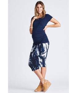 Maternity Luxe Gather Tee - Ink