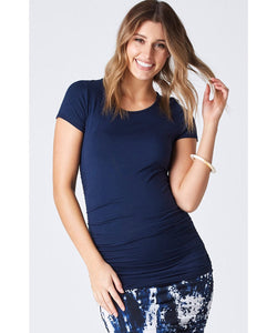 Maternity Luxe Gather Tee - Ink