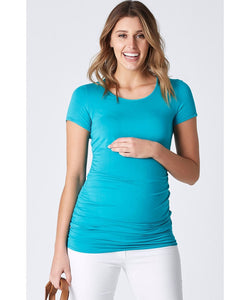 Maternity Luxe Gather Tee - Jade