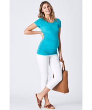 Maternity Luxe Gather Tee - Jade