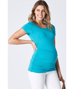 Maternity Luxe Gather Tee - Jade