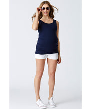 Maternity Luxe Singlet Gathered Sides - Ink