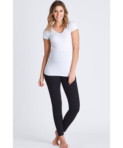 Maternity Tee Ellie Side Gather - White