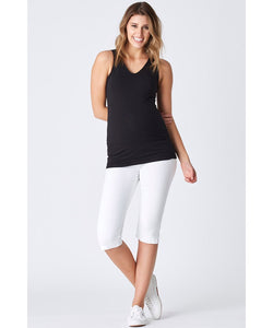 Maternity Singlet Ellie Side Gather - Black