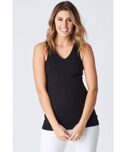 Maternity Singlet Ellie Side Gather - Black