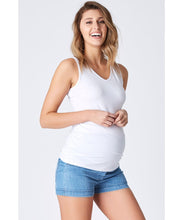 Maternity Singlet Ellie Side Gather - White