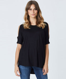 Mara Cut-Out Top in Black