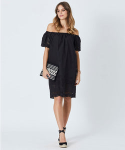 Prue Embroidered Sundress in Black