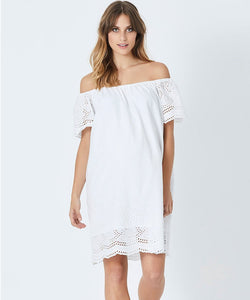 Prue Embroidered Sundress in White