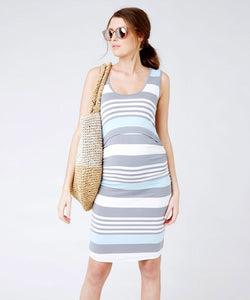 Nursing Stripe Tank Dress - Chambray
