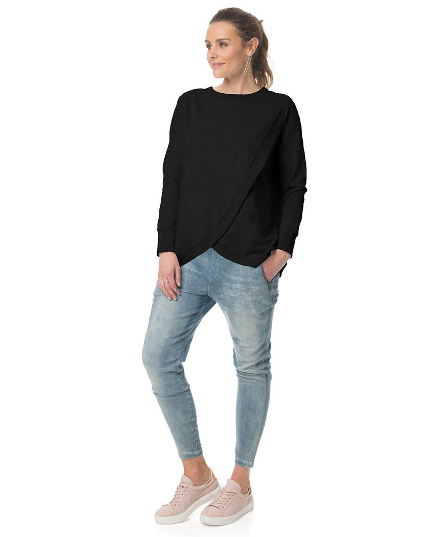 Split Personality Sweater by BAE in Black